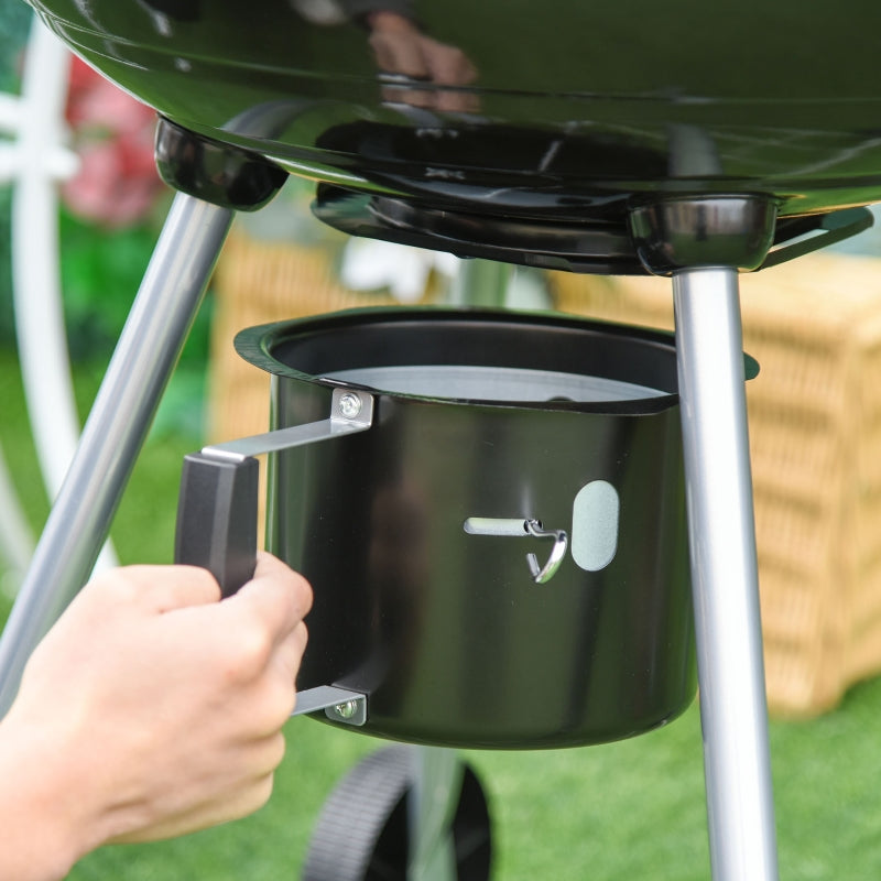 Portable Kettle Charcoal Grill -Black/Silver