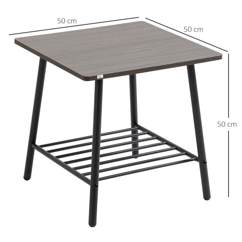 Side Table With 2-Tier Storage