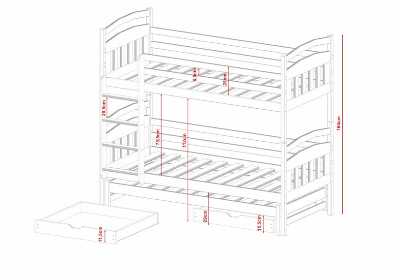 Alan Bunk Bed with Trundle and Storage