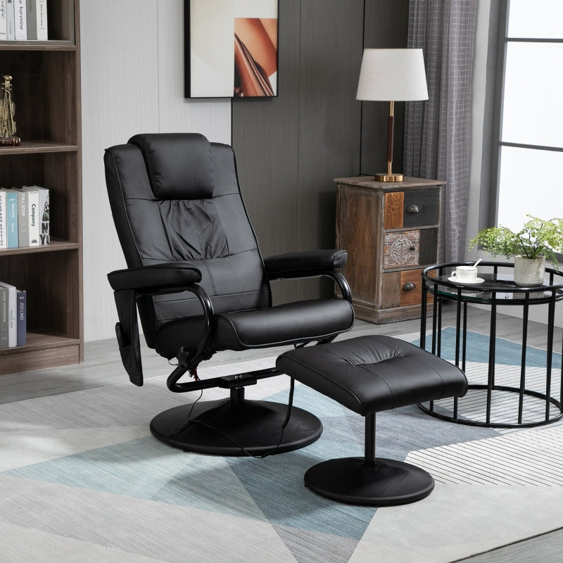 Black recliner clearance with ottoman