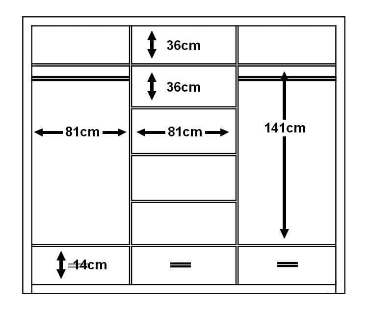 Arti 23 - 3 Sliding Door Wardrobe 250cm