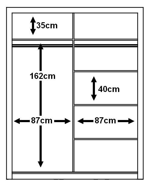 Arti 3 - 2 Sliding Door Wardrobe 181cm