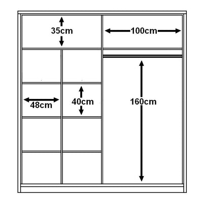 Havana 203cm 2 Sliding Door Wardrobe