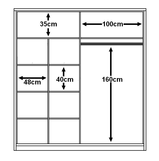 Havana 203cm 2 Sliding Door Wardrobe