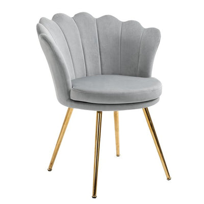 Accent Chair Modern Dining Velvet-Touch Fabric Armchair With Gold Legs