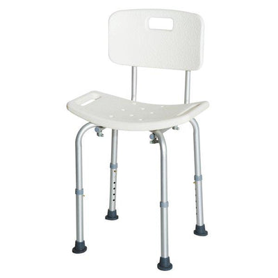 Adjustable Non-Slip Shower And Bath Chair, 55Wx50.6Dx67.5-85.5H Cm - Cream White