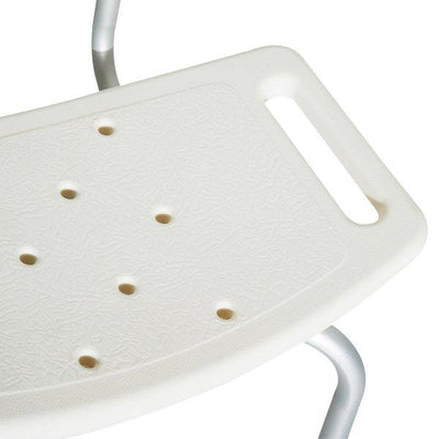 Adjustable Non-Slip Shower And Bath Chair, 55Wx50.6Dx67.5-85.5H Cm - Cream White