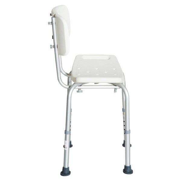 Adjustable Non-Slip Shower And Bath Chair, 55Wx50.6Dx67.5-85.5H Cm - Cream White