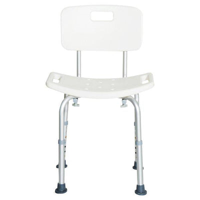 Adjustable Non-Slip Shower And Bath Chair, 55Wx50.6Dx67.5-85.5H Cm - Cream White