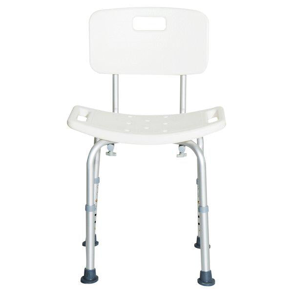 Adjustable Non-Slip Shower And Bath Chair, 55Wx50.6Dx67.5-85.5H Cm - Cream White