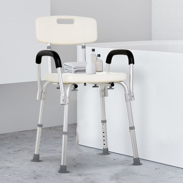 Adjustable Shower Bench With Back And Armrest