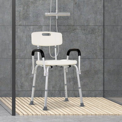 Adjustable Shower Bench With Back And Armrest