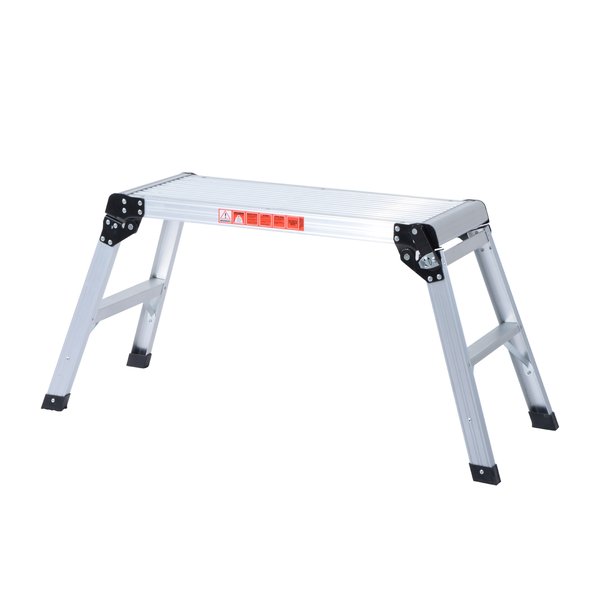 Aluminum Folding Step Up Ladder Bench - Silver