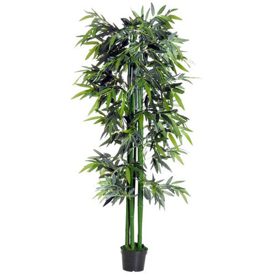 Artificial Bamboo Tree Plant, 1.8 M - Green Bamboo/ Black Pot