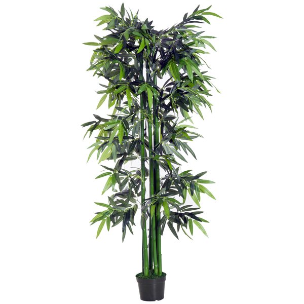 Artificial Bamboo Tree Plant, 1.8 M - Green Bamboo/ Black Pot