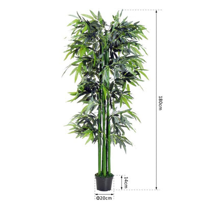 Artificial Bamboo Tree Plant, 1.8 M - Green Bamboo/ Black Pot