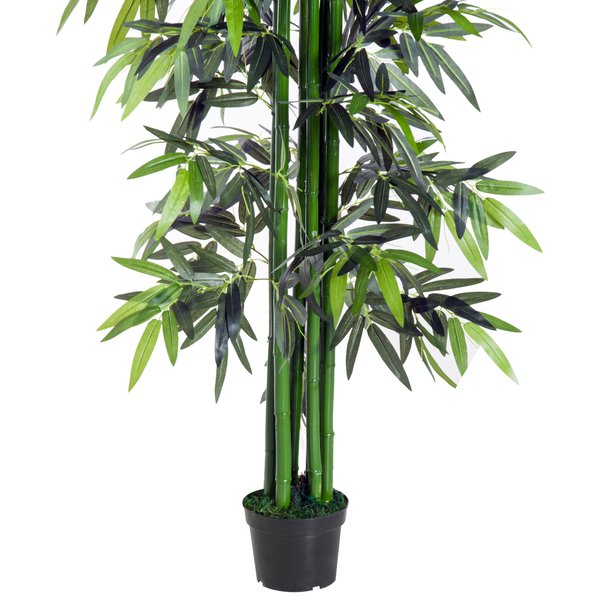 Artificial Bamboo Tree Plant, 1.8 M - Green Bamboo/ Black Pot