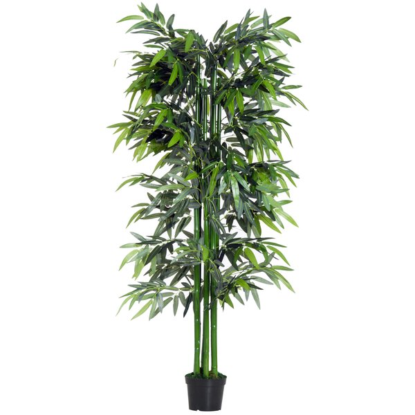 Artificial Bamboo Tree Plant, 1.8 M - Green Bamboo/ Black Pot