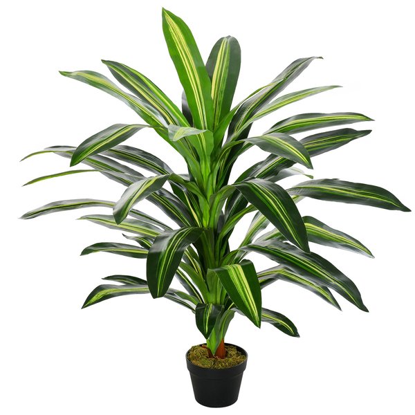 Artificial Dracaena Plant Realistic Fake Tree Potted Home Office Décor 110cm