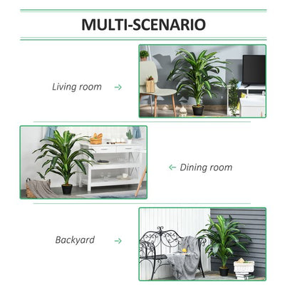 Artificial Dracaena Plant Realistic Fake Tree Potted Home Office Décor 110cm