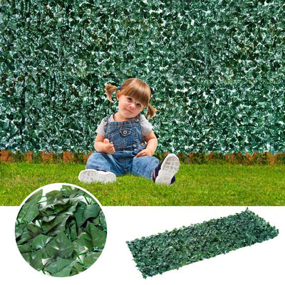 3 x 1m Artificial Leaf Screen Panel - Dark Green