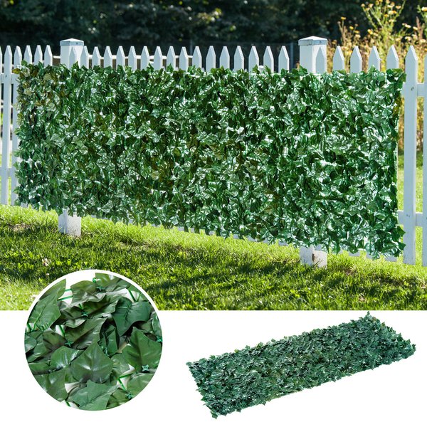 3 x 1m Artificial Leaf Screen Panel - Dark Green