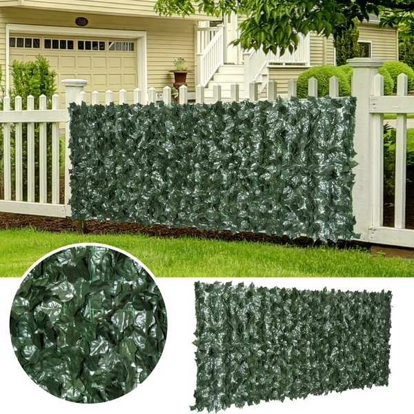 Artificial Leaf Screen Panel, 2.4x1 M - Dark Green