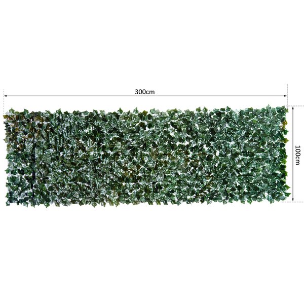 3 x 1m Artificial Leaf Screen Panel - Dark Green