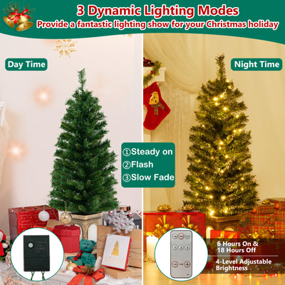 Árbol de Navidad de 120 cm con 160 ramas y 100 luces LED