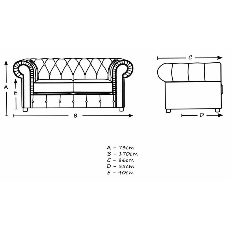 Ashbourne Velvet Chesterfield 2 Seater Sofa