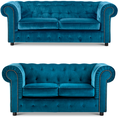 Ashbourne Velvet Chesterfield 2 & 3 Seater Sofa Set