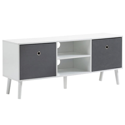 TV Unit With Storage For TVs Up 50'' - White Grey