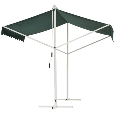 3 x 3m Freestanding Garden Awning Shelter - Green/White