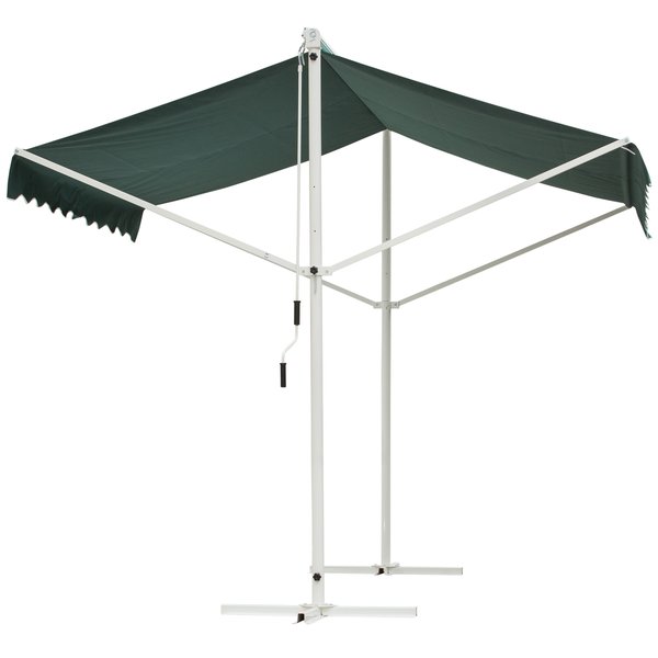 3 x 3m Freestanding Garden Awning Shelter - Green/White