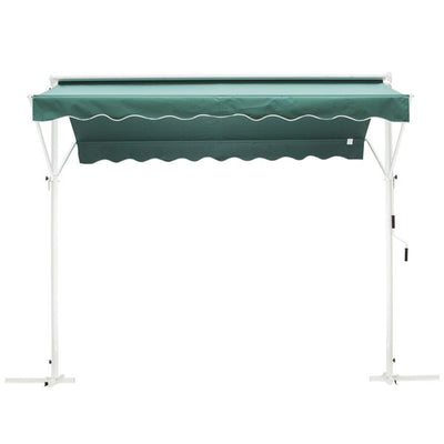 3 x 3m Freestanding Garden Awning Shelter - Green/White