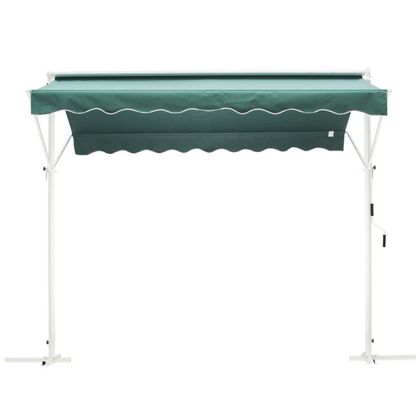 3 x 3m Freestanding Garden Awning Shelter - Green/White