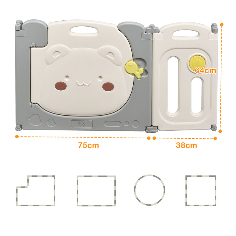 16-Panel Foldable HDPE Baby Playpen with Safety Lock