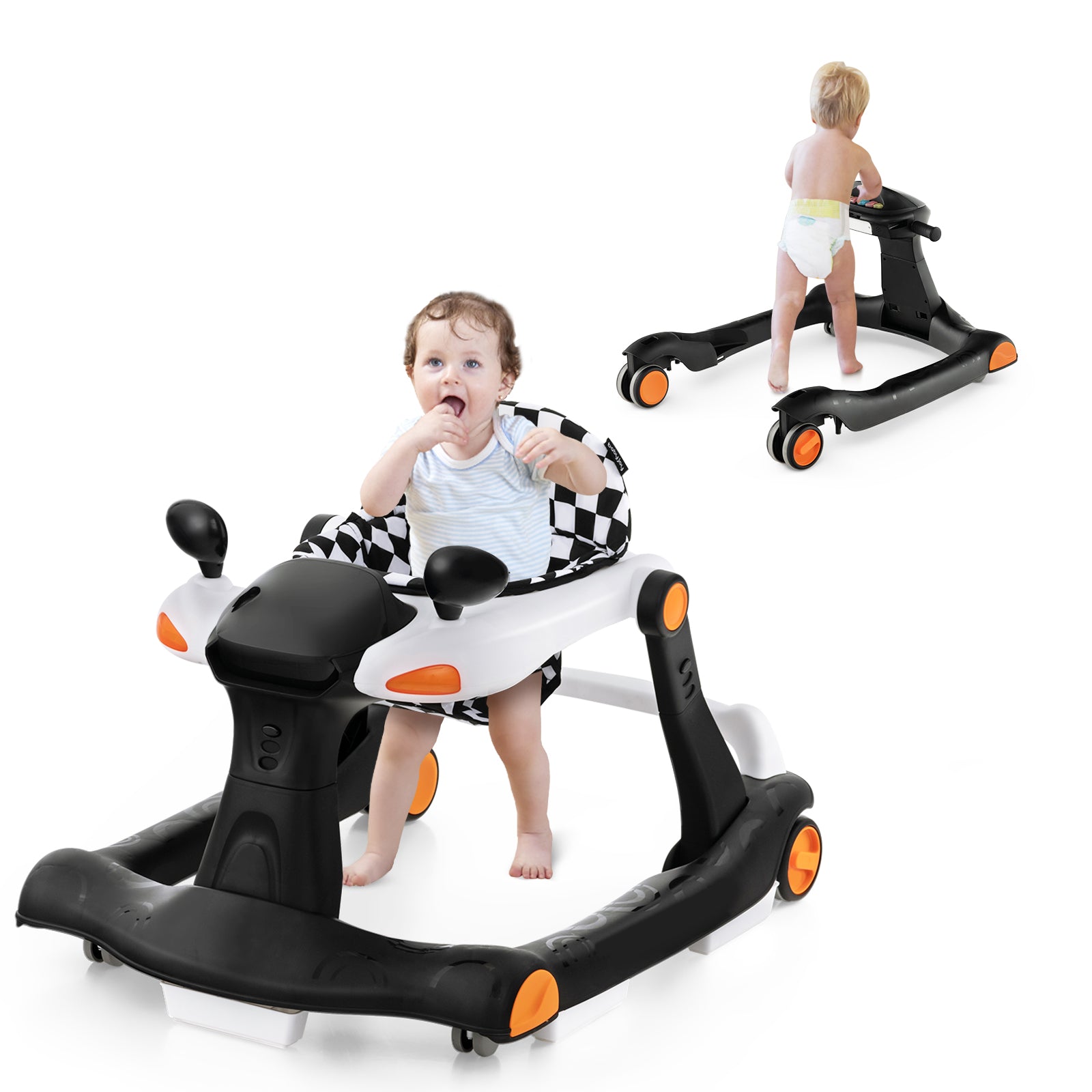 Baby walker black sales and white