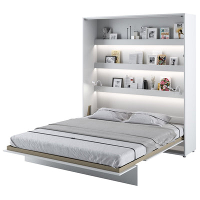 BC-13 Vertical Wall Bed Concept 180cm With Storage Cabinets and LED