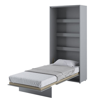 BC-03 Vertical Wall Bed Concept 90cm With Storage Cabinets and LED