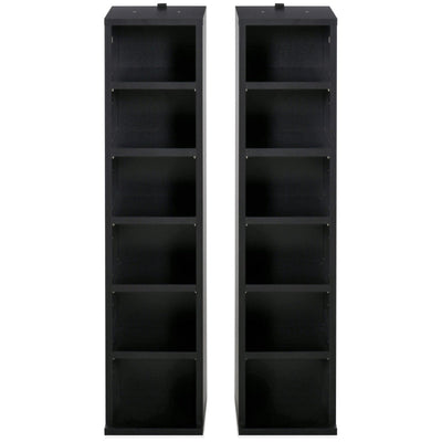 Set Of 2 CD Media Display Shelf Unit Tower Rack