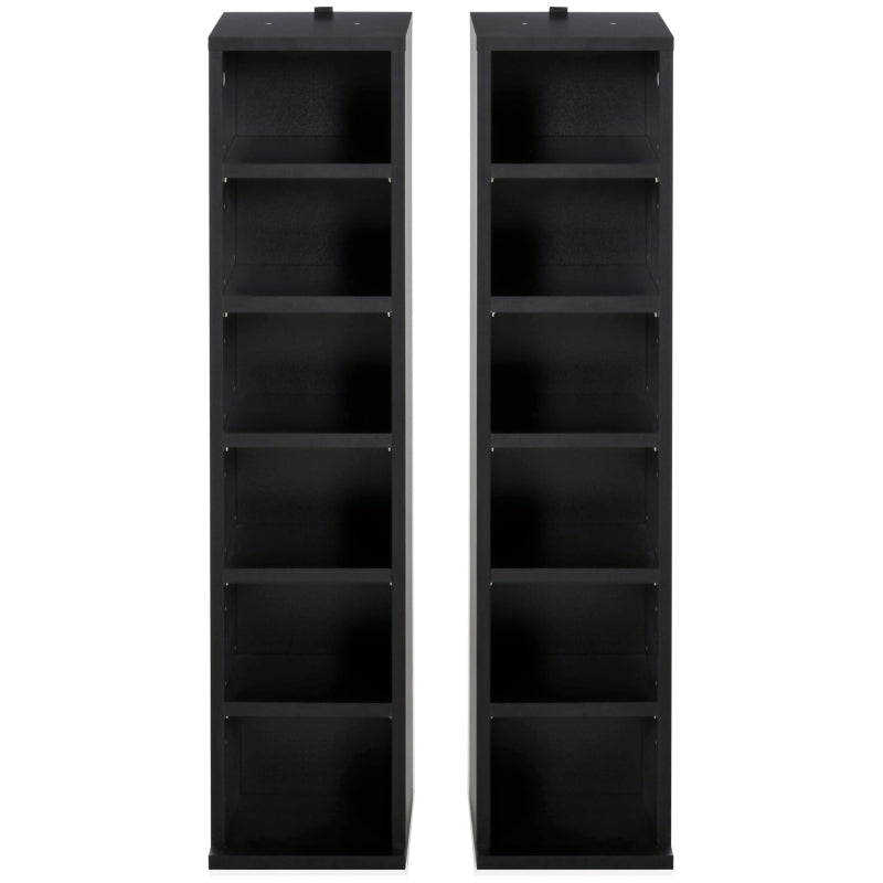 Set Of 2 CD Media Display Shelf Unit Tower Rack