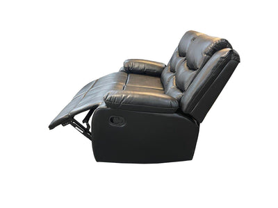 ROMA 3+2 RECLINER HIGH QUALITY AIR LEATHER - BLACK