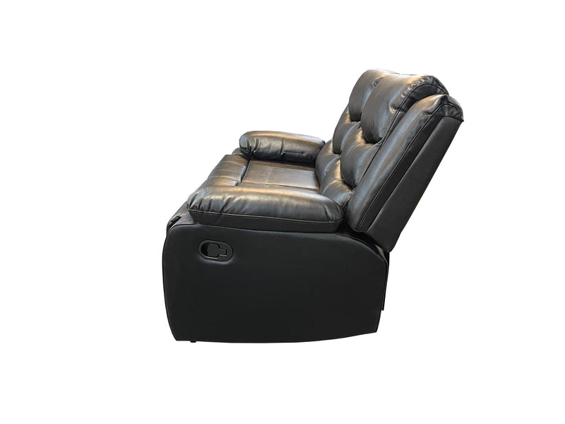 ROMA 3 SEAT RECLINER HIGH QUALITY AIR LEATHER - BLACK