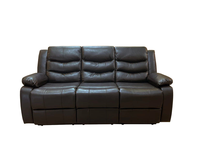 ROMA 3 SEAT RECLINER HIGH QUALITY AIR LEATHER - BLACK