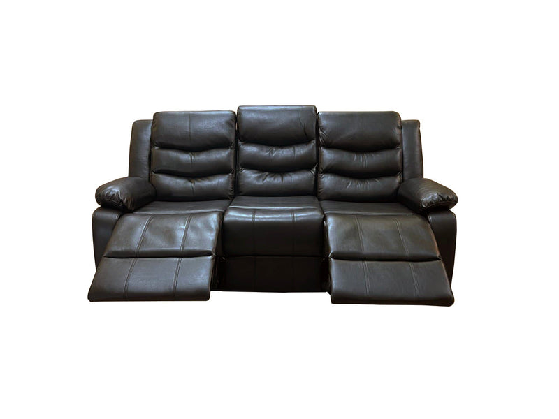 ROMA 3 SEAT RECLINER HIGH QUALITY AIR LEATHER - BLACK