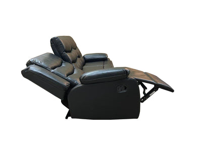 ROMA 3+2 RECLINER HIGH QUALITY AIR LEATHER - BLACK