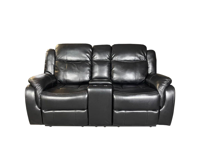 VENICE Air leather 2 Seater Sofa - Black