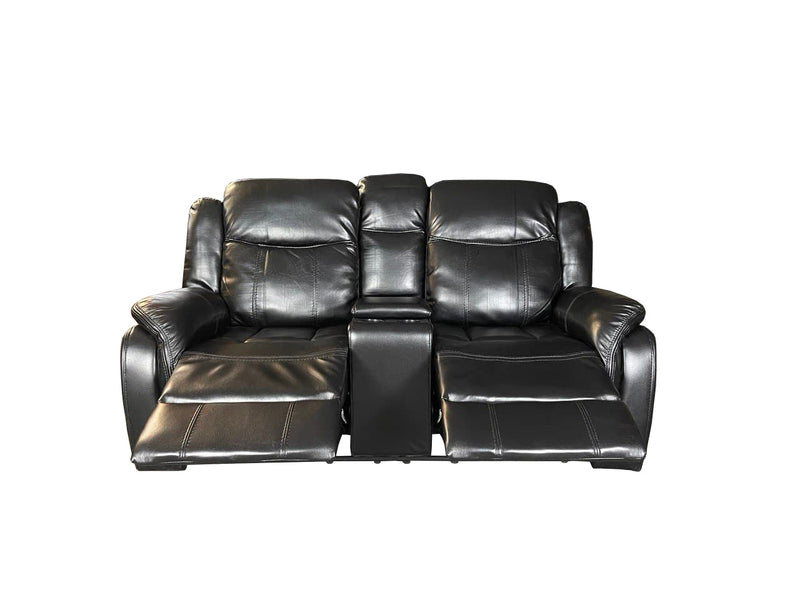 VENICE Air leather 2 Seater Sofa - Black