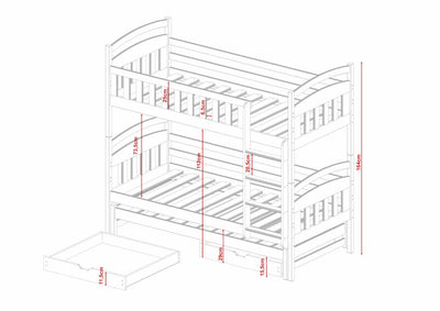 Blanka Bunk Bed with Trundle and Storage